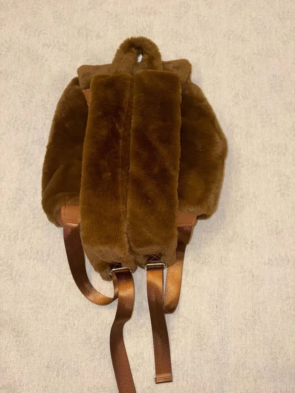 GC Design Faux Fur Mini Backpack in Brown Cottagecore